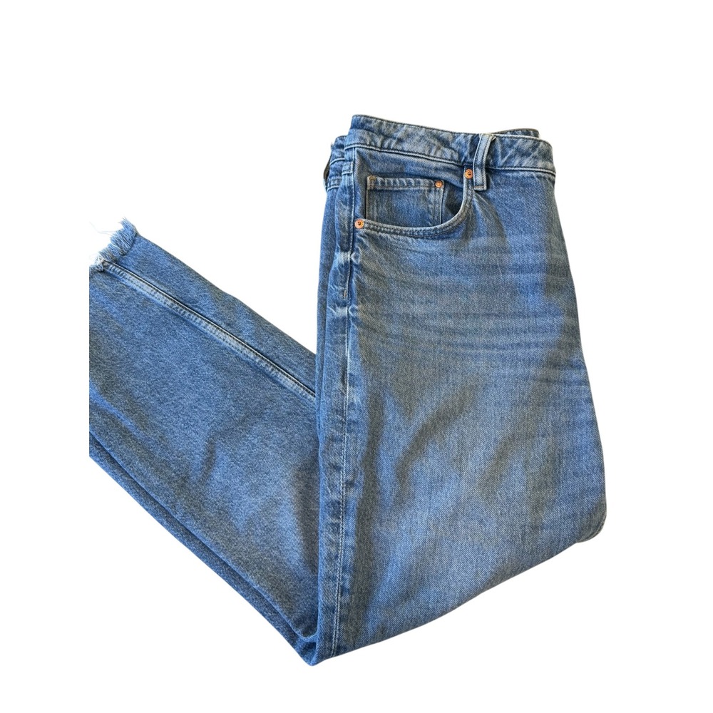 H&M Blue Solid Slim Jeans, Size 14 Plus